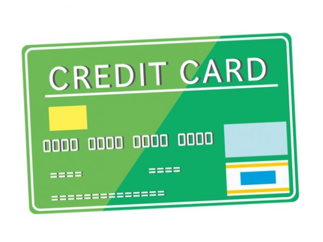 緑色のクレジットカードのイラスト