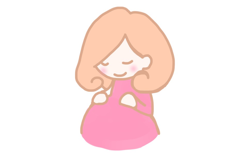 ピンクの服を着たカワイイ妊婦